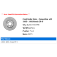 thumbnail image 2 of Front Brake Rotor - Compatible with 2005 - 2006 Honda CR-V, 2 of 2