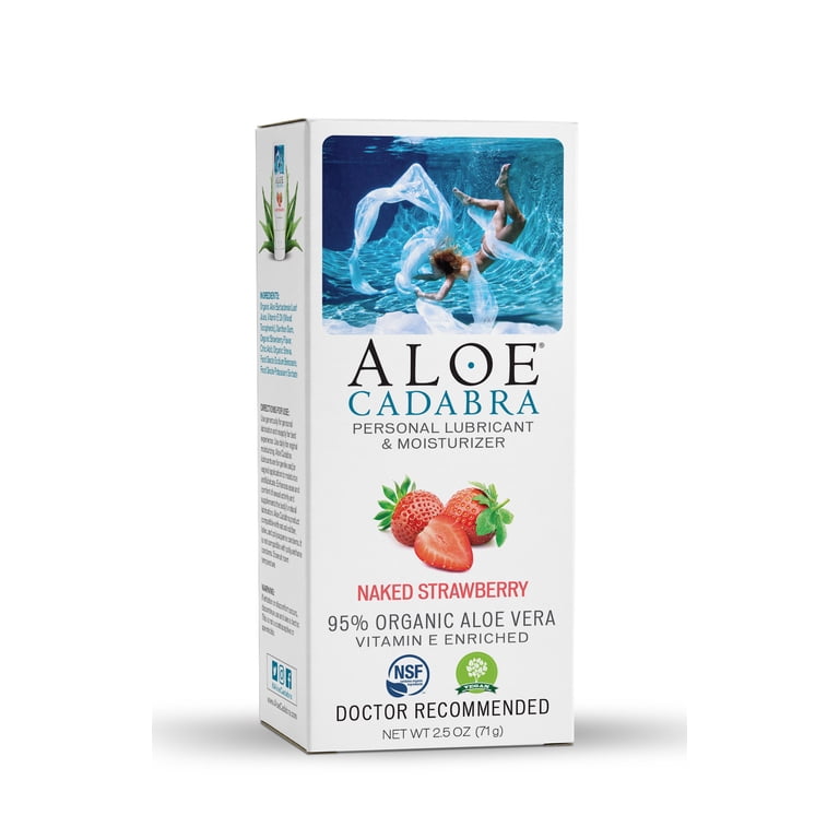 Aloe Cadabra Strawberry Flavored Organic Natural Personal Lube, Vegan Edible  2.5oz