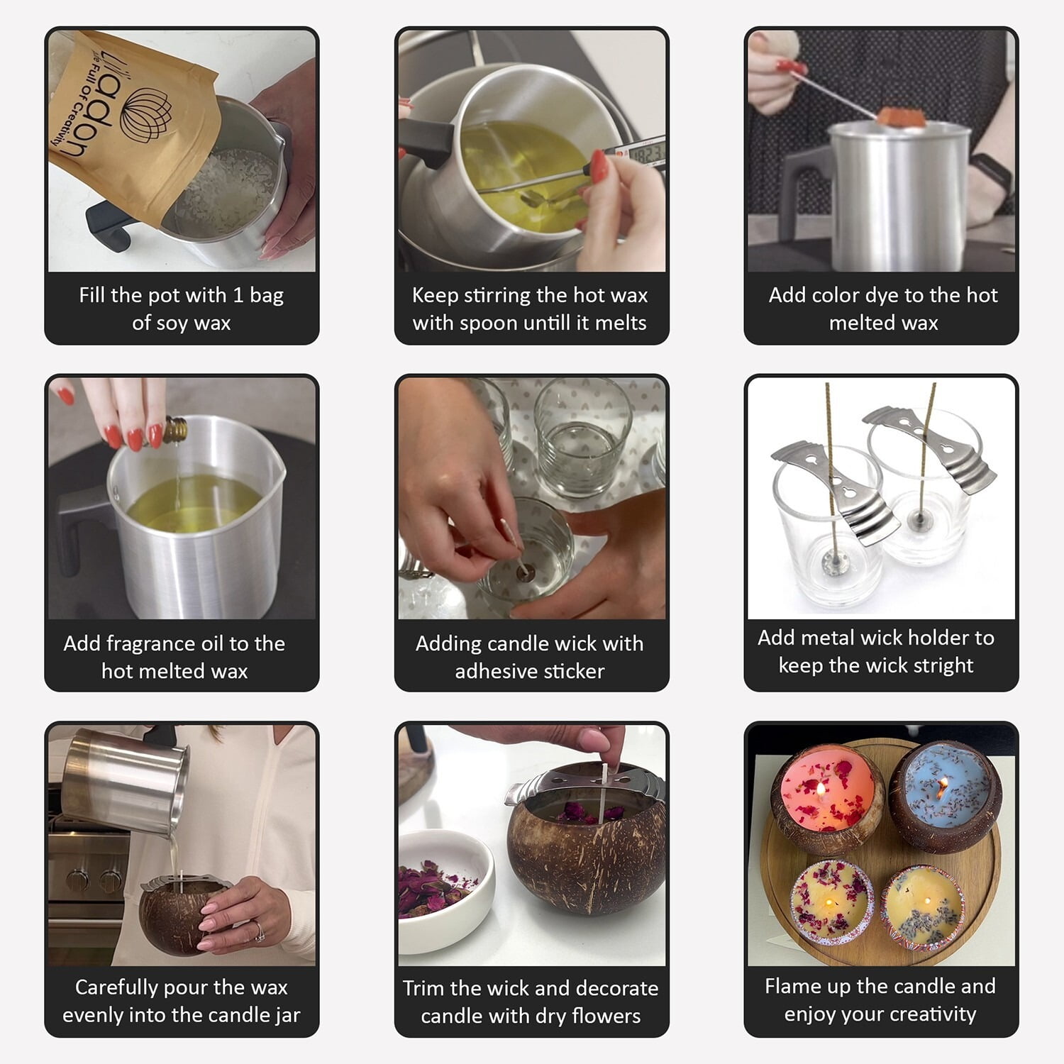 Liliadon Soy Candle Making Craft Kit 17 Piece