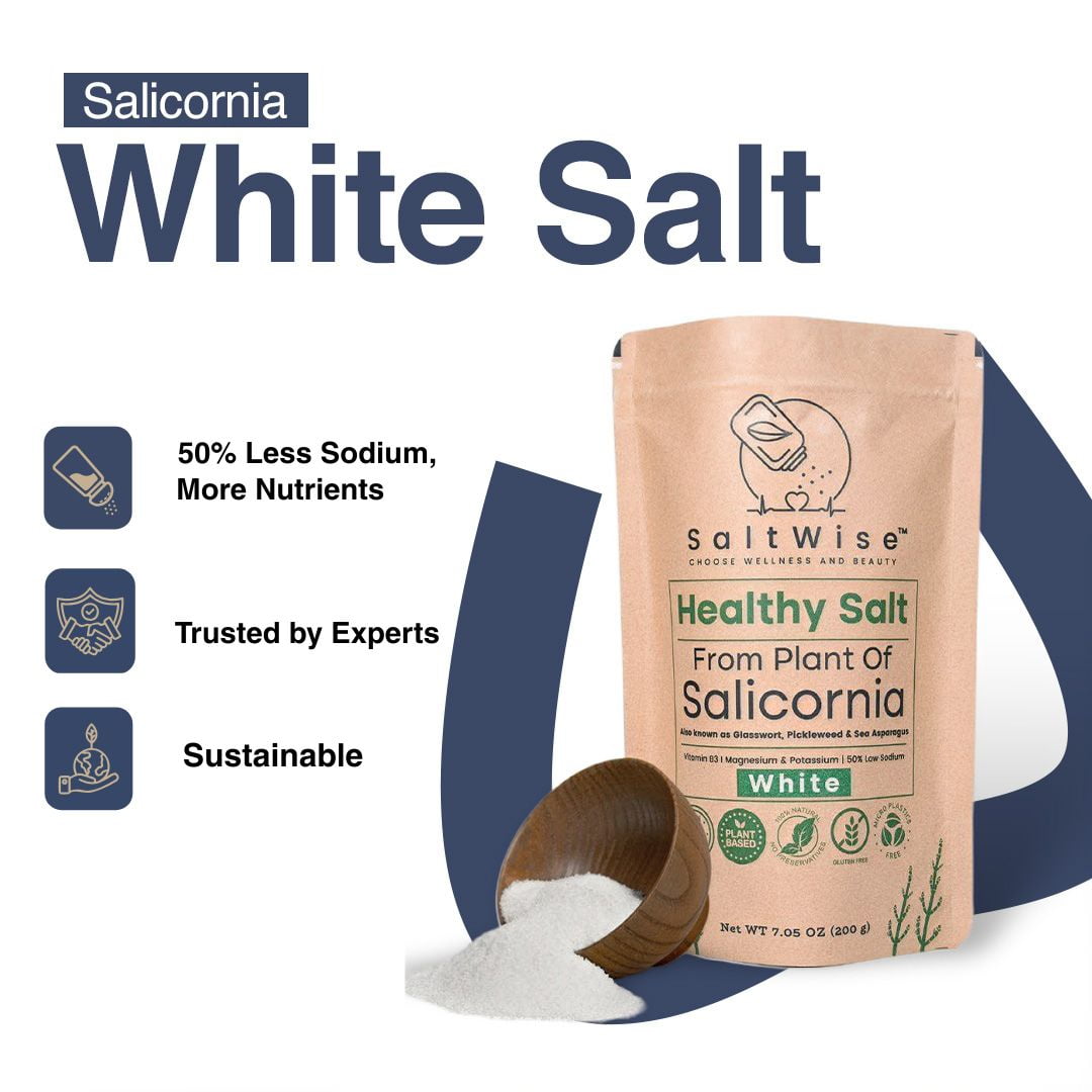 SaltWise Low Sodium Salt Substitute, 50% Less Sodium, Vegan & Kosher, 100% Natural, No Additives, Pack of 2