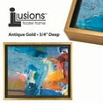 thumbnail image 4 of Creative Mark Illusions Floater Frame For 3/4" Deep Canvases - 16x20" Antique Gold - No Glass or Backing - Wood Composite Floating Illusion Frame for Canvas Paintings- With Hanging Hardware, 4 of 7