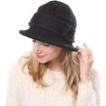 thumbnail image 2 of Kiibsot Women Winter Warm Knit Beanie Hat Crochet Visor Brim Cap with Sequined Flower Accent, 2 of 6