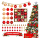 thumbnail image 1 of 44pzas Esferas Navideñas De Plastico Decoración Arbol Navida Xtellar rojo, 1 of 4