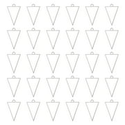 30pcs Open Bezels, Resin Bezels Pendants Mold Open Back Bezels Alloy for Resin Jewelry Making, Triangle, Silver Tone