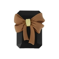 Unique Bargains 1 Set Contact Lens Case Contact Lens Container Contact Lens Carrier Brown Bow Pattern 1.93"x2.4"x1.1" Black Brown