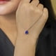 thumbnail image 4 of Collar con colgante deslizante solitario JeenMata Zafiro azul 1,5 TCW en Baño de oro blanco, 4 of 6