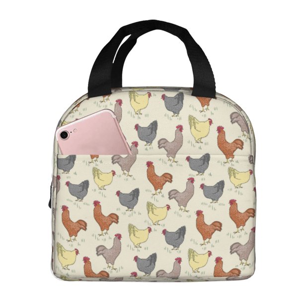 Disketp Funny Chicken Bolsa Térmica para Almuerzo para Hombre y Mujer, Ideal para Trabajo, Senderismo y Picnic