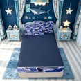 thumbnail image 4 of meiyoeat Blue Camouflage Shark Ocean Wildlife Zipper Twin Comforter Sets with Fitted Sheet and 2 Pillowcases, Underwater Marine Animal Fishing Zipper Bedding Set, Blue Reversible, 4-Piece, 4 of 6