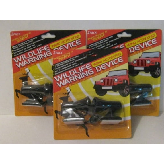 3 PACKS OF 2 DEER WHISTLES / WILDLIFE WARNING DEVICES