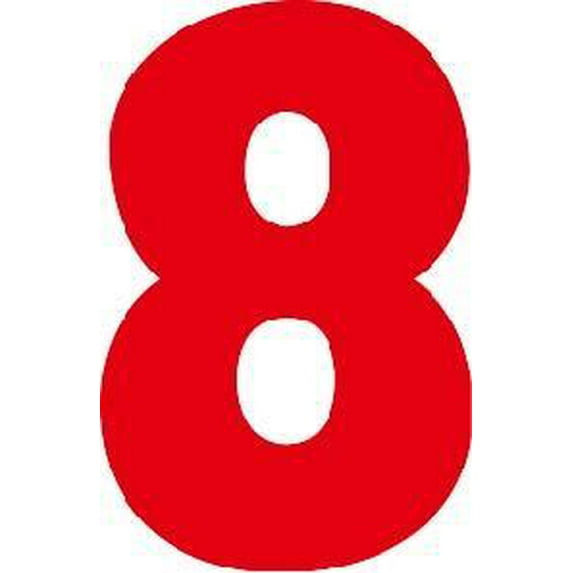 Classic Colorful Rating Number 8 Stock Illustration Cartoon Character Wall Art Sticker Vinyl Decals Girls Boys Children Kids Room House Wall Decor Removable Sticker Peel and Stick (40x20 inch)