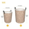 thumbnail image 5 of Daiia Beige Sparkling Glitter Round Laundry Basket with Handles Thickened Waterproof Circular hamper,Dirty Clothes Storage Basket for Bedroom,Bathroom,College Dorm-Medium, 5 of 8