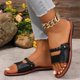 thumbnail image 4 of Zapatillas de Casa de las Mujeres Color Sólido Correa Nerviosa Contraste Footbed Diapositivas de Playa Planas, Zapatillas de Verano de las Mujeres para la Comodidad Interior Al Aire Libre, 4 of 9