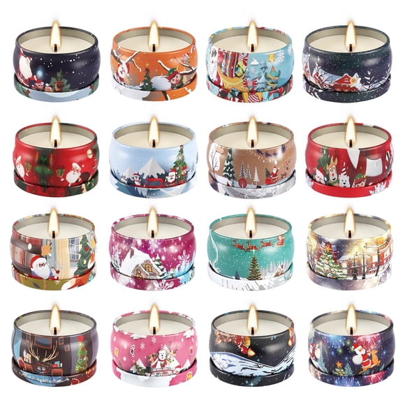 Paquete de 16 velas de cera de soja aromáticas navideñas CLTNIKET