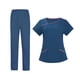 thumbnail image 5 of Conjunto de uniformes s para mujer Conjunto de uniforme Jogger Pantalones s Elásticos Multibolsillos Talla L Azul Claro jinwen traje de trabajo de enfermera, 5 of 8