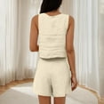 thumbnail image 6 of Simua Fashion Women Two Piece Outfits Solid Color High Waisted Shorts and Sleeveless Square Neck Tops Slim Set, 6 of 8