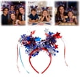thumbnail image 2 of 4Th of July Patriotic Headband for Women Girls, Ongmies Red White Blue Star Tinsel Headband with Tassels, Sparkly Independence Day Hair Accessories for Party Parade Festival Decorations, 2 of 9