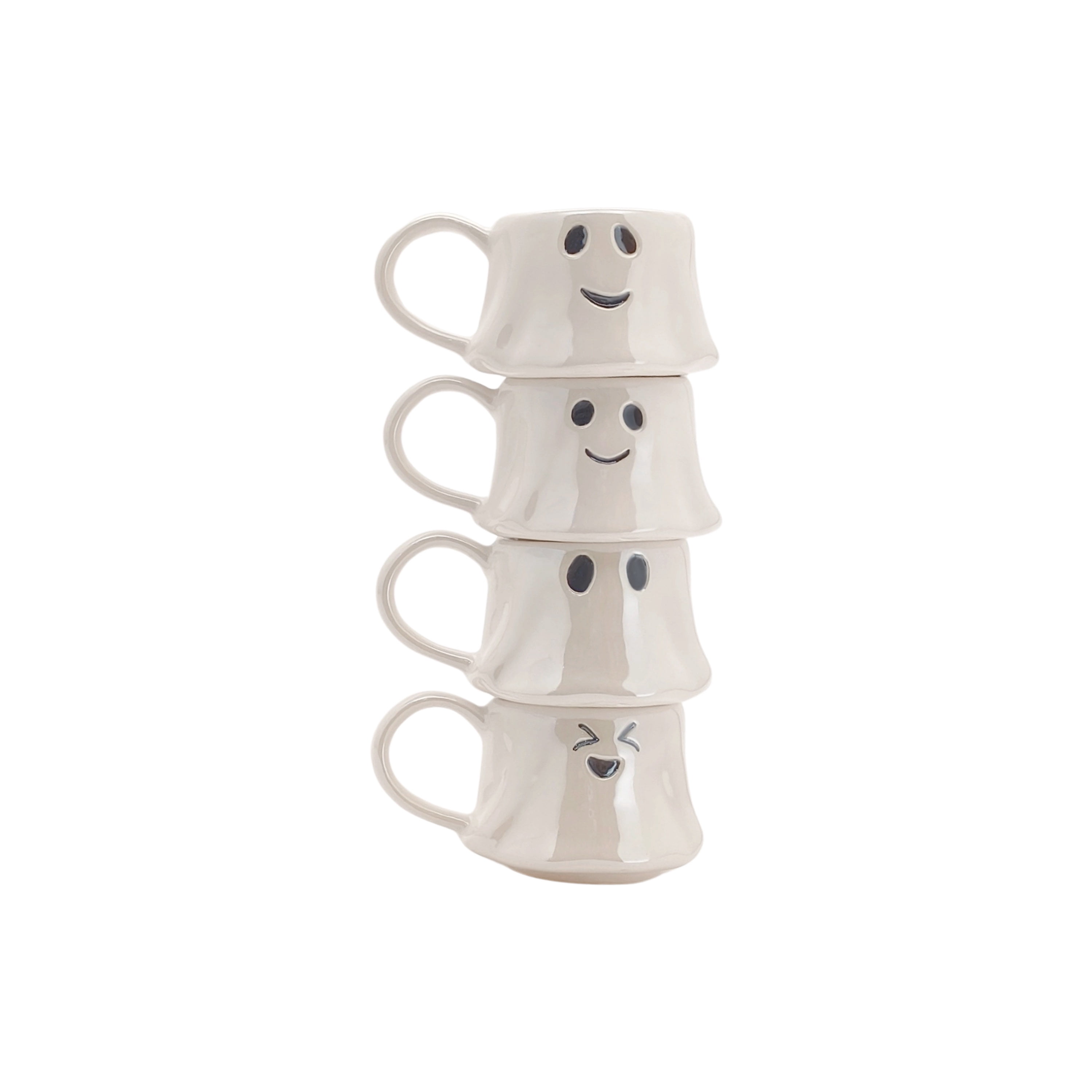 Way To Celebrate Halloween Ghost Espresso Mug Set, 4 oz, Stackable Set
