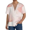 thumbnail image 3 of KLL Pink Marble Print Men's Shirt Short Sleeve Button Down Summer Cuba Beach Shirts- X-Large, 3 of 7