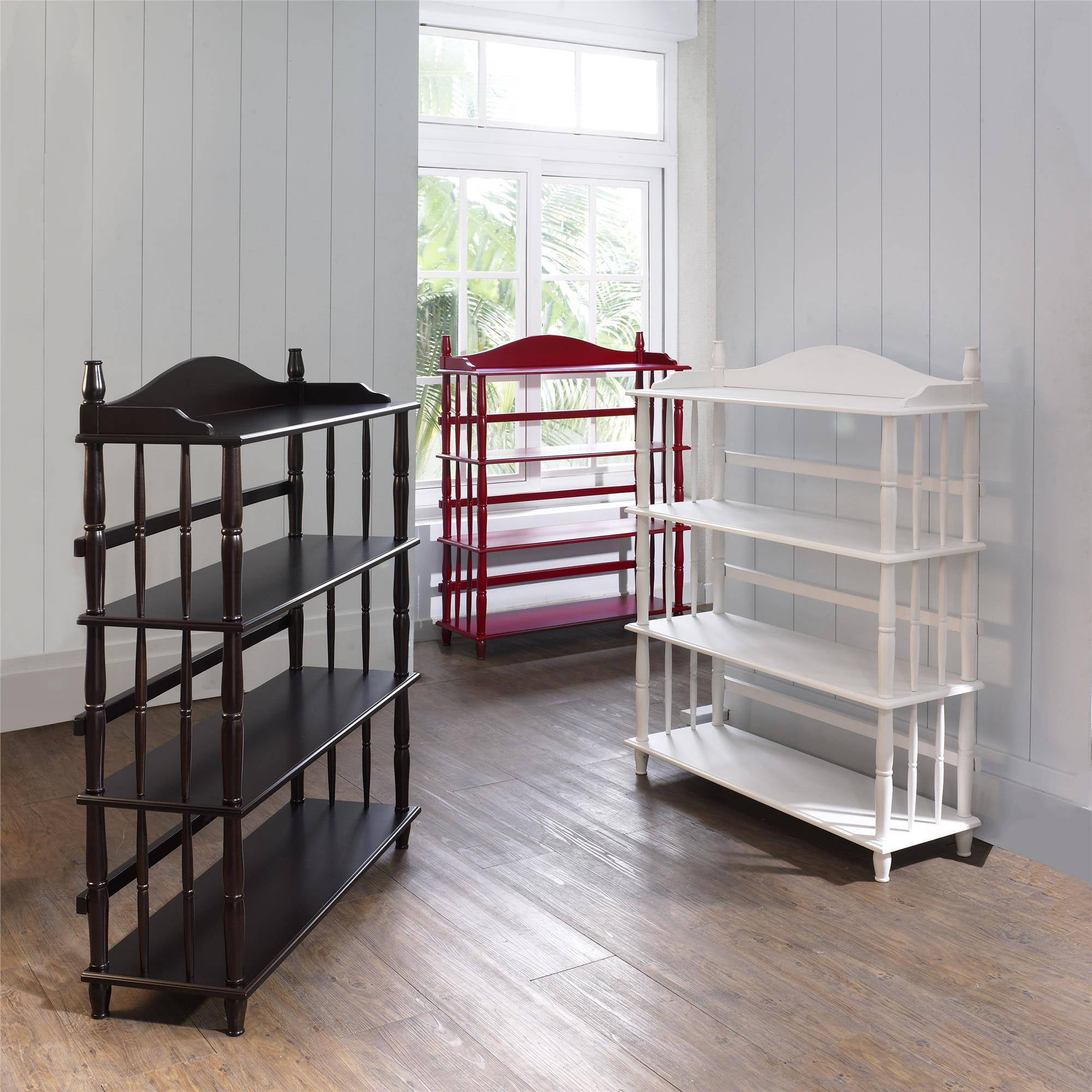 Daysha 4-Shelf Spindle Leg Bookcase, Multiple Colors