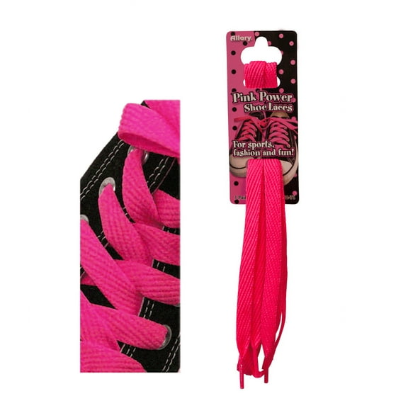 LOT OF 2 Allary Hot Colors Flat Athletic Laces, 36 in. 1Pair - PINK
