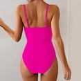 thumbnail image 4 of VISALY Cutout One Piece Swimsuit with Ring Linked Tummy Control Ruched Polka Dot Monokini Bathing Suit for Beach Vacation Slimming Swimwear One Piece Bathing Suits Beach Swimwear Hot Pink Xxl, 4 of 5