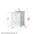 thumbnail image 4 of Wyndham Collection Deborah 30" Metal & Wood Single Bathroom Vanity in White/Gold, 4 of 5