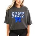 thumbnail image 7 of Rams Blue Floral Bow Shirt for Women & Teens Trendy Team Spirit Sports Fan Graphic Tee Pepper Shirt Adult Small, 7 of 7