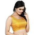 thumbnail image 3 of eloria Women's Sleeveless Brocade Readymade Saree Blouse Partywear, 3 of 4