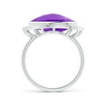 thumbnail image 2 of ANGARA Natural 5.5 Ct. Amethyst with Diamond Fashion Ring in 14K White Gold for Women (Ring Size: 11.5), 2 of 9