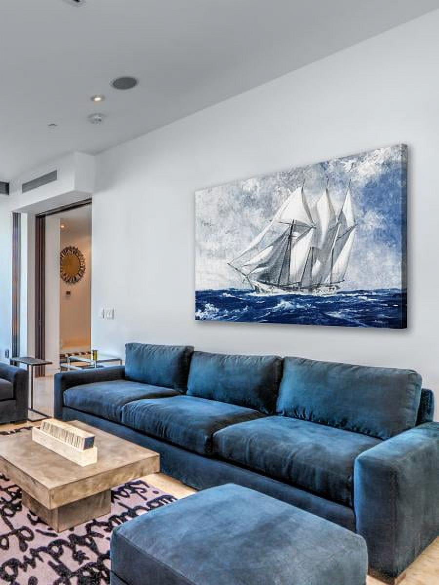 "Choppy Sea" Painting Print on Wrapped Canvas