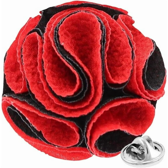 Vittorio Vico Men's Formal Two-Tone Seersucker Rose Flower Lapel Pin: Flower Pin Suit Accessories Pins for Suit or Tuxedo