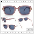 thumbnail image 2 of Retro Luxury Keyhole Hipster Horn Rim Plastic Rectangle Sunglasses Peach - Black, 2 of 8