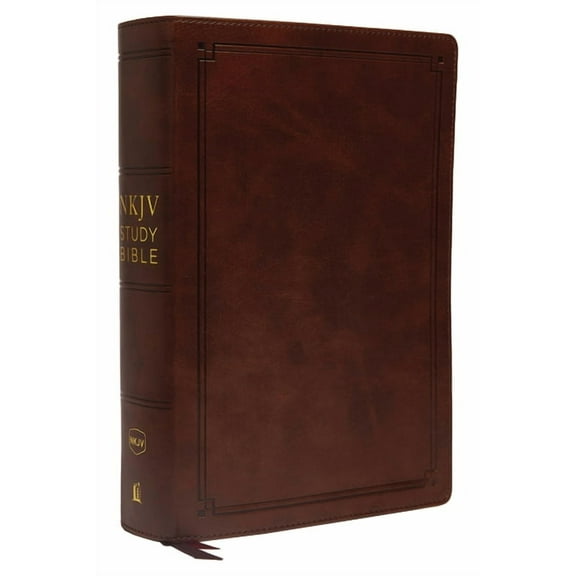 NKJV Study Bible, Imitation Leather, Brown, Red Letter Edition, Comfort Print: The Complete Resource for Studying God's , (Hardcover)