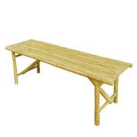 Walker Edison Acacia 53 In Backless Patio Bench Brown Walmart Com