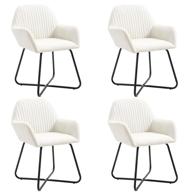 vidaXL Chaises de Salle à Manger 4 Pcs Tissu Crème