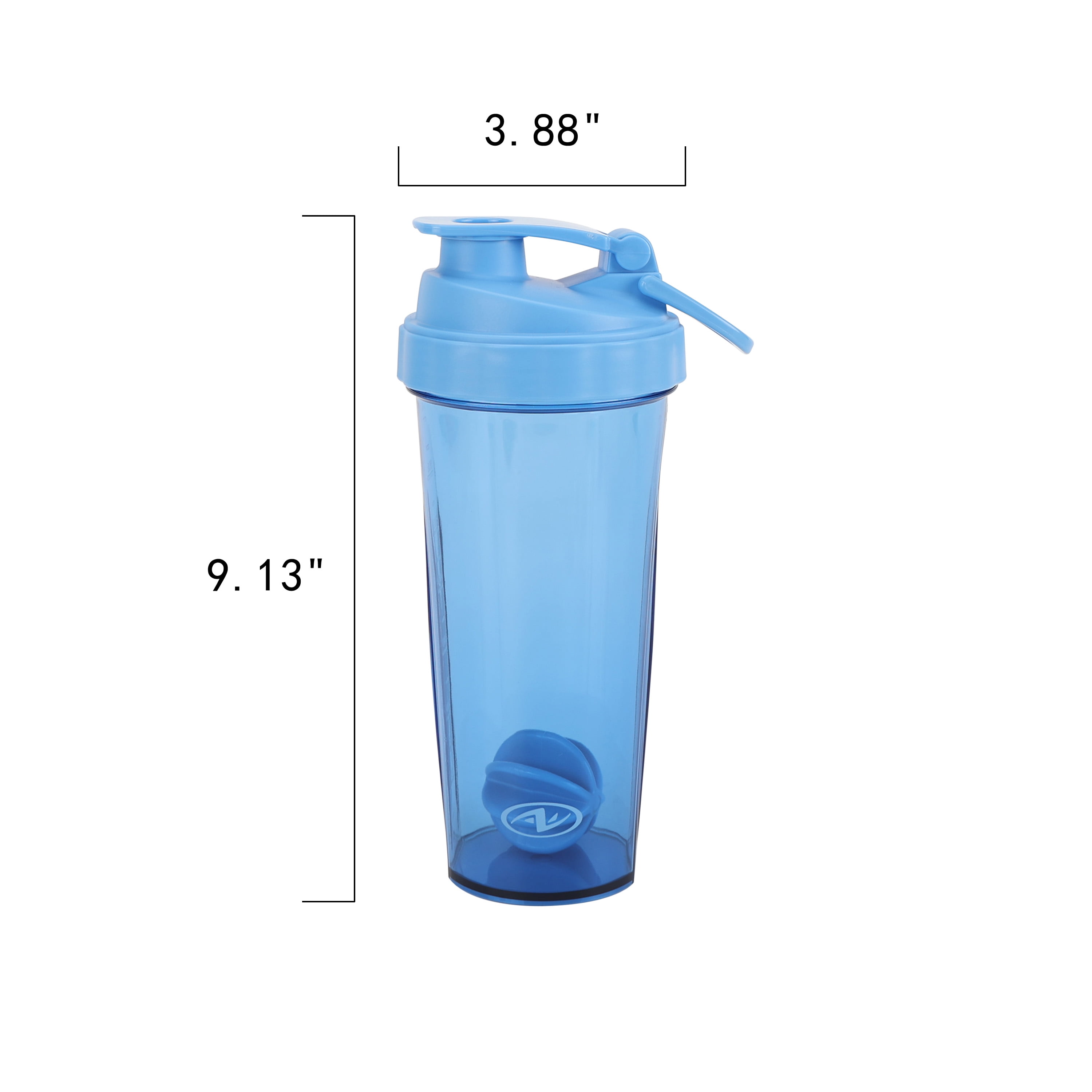 Athletic Works 24 oz Blue Tinted Fitness Shaker Bottle