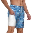 thumbnail image 3 of Balery Blue Fish Mens Swim Trunks Swim Shorts for Men Quick Dry Inseam Beach Shorts with Compression Liner Pocket-XX-Large, 3 of 9