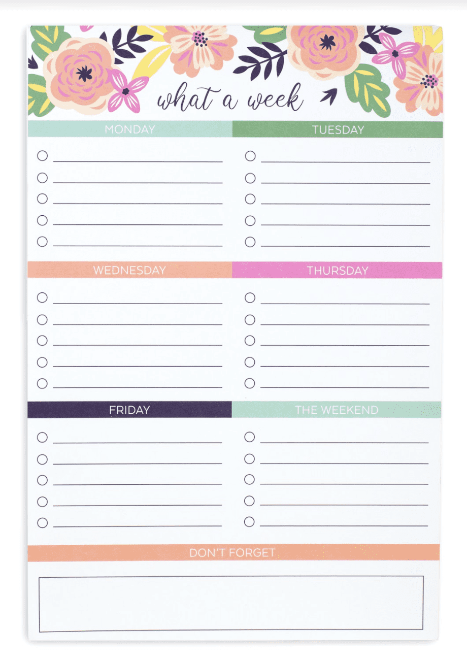 Office Business & Industrial To Do Undated Weekly Large 9"x12" Task Pad