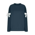 thumbnail image 5 of Lenpel Women's Oversized Sweatshirts Plus Size Casual Loose Long Sleeve Crewneck Sweatshirts Casual Loose Pullover Tops(Dark Blue,X-Large), 5 of 6