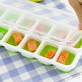 thumbnail image 3 of DOPI Stackab Cubes Covered Flexible Tray 4Pc With 14 Ice Plastic Rubber Set Ice Molds Kitchen，Dining & Bar Strawberry Themed Stuff Green, 3 of 5