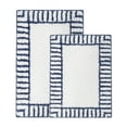 thumbnail image 2 of Superior Inaya Striped Shag Washable Bath Rug, Set of 2, Large, White/Navy Blue, 2 of 11