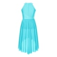 thumbnail image 3 of CHICTRY Kids Girls Lyrical Modern Dance Dress Rhinestones Ruched Bodice High-low Praise Dance Costume Light blue 8, 3 of 6