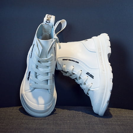 

Toyella Boys high-top fashion leather Martin boots White 37