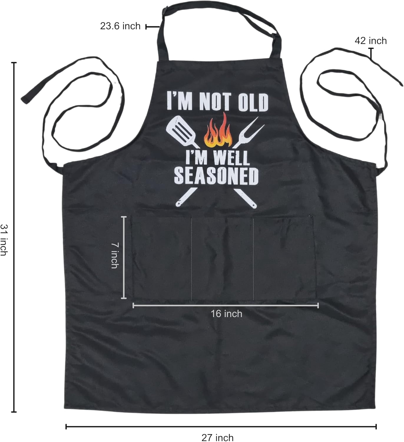 Funny BBQ Grilling Aprons for Men with Pockets, BBQ Grill Mens Cooking Apron Funny for Men Husband Dad Birthday Gift