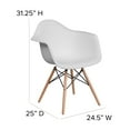 thumbnail image 5 of Flash Furniture 2 Pack Alonza Series White Plastic Chair with Wooden Legs, 5 of 13