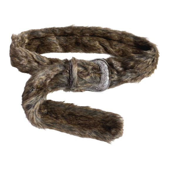 Yokua Furry Plush Waist Belt For Women Teens Autumn Winter Outfit Comfortable Belt