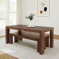 thumbnail image 4 of Plank+Beam Modern Dining Table Set with 2 Benches, Solid Wood Kitchen Table for Dining Room/Kitchen, Seats 6, 72", Walnut, 4 of 8