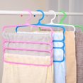 thumbnail image 1 of 1/5 Pack Multi-Functional 5-Layer Pants Hangers Non-Slip Wardrobe Multi-Layer Trouser Rack Scarf Rack Silk Scarf Tie Hanger Space Saver Closet Organization, 1 of 7