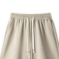 thumbnail image 3 of Lenago Mens Sports Shorts Men's Shorts Mens Shorts Men's Casual Fashion Solid Color Elastic Waist Pocket Outdoor Sports Shorts Pants Khaki XXL, 3 of 4