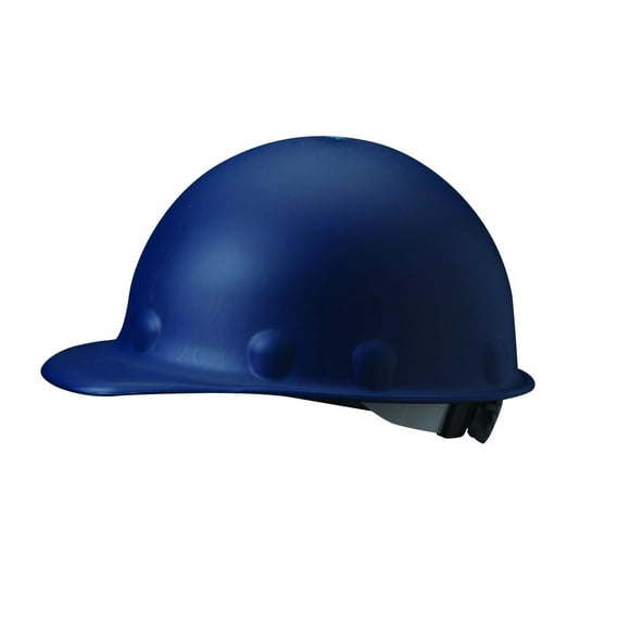 Casco de fibra metálica Super Eight con trinquete de fibra de vidrio, color azul
